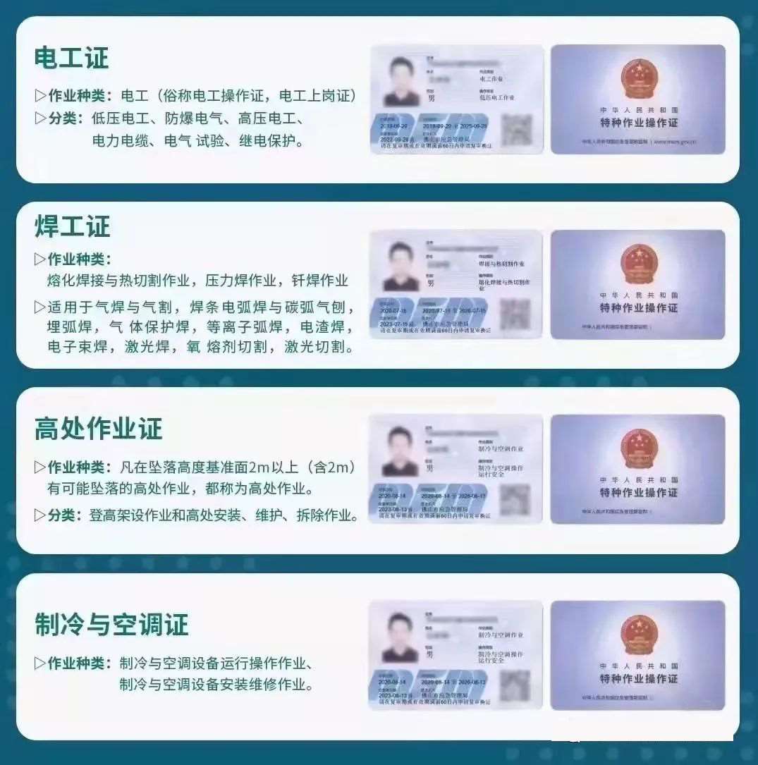 天津安监局电工焊工高处制冷登高